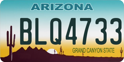 AZ license plate BLQ4733
