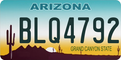 AZ license plate BLQ4792