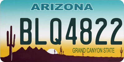 AZ license plate BLQ4822
