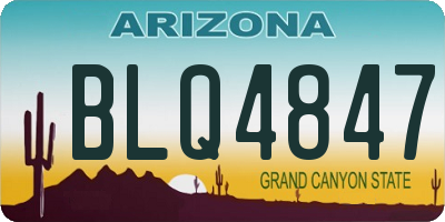 AZ license plate BLQ4847