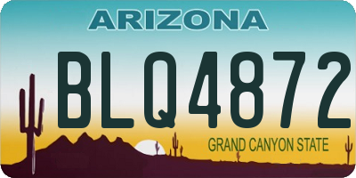AZ license plate BLQ4872