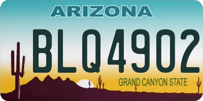 AZ license plate BLQ4902