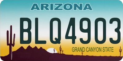 AZ license plate BLQ4903