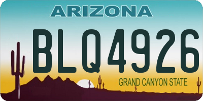 AZ license plate BLQ4926