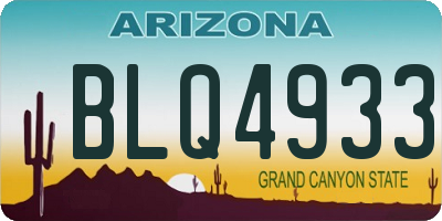AZ license plate BLQ4933