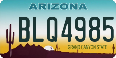 AZ license plate BLQ4985