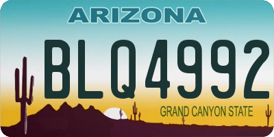 AZ license plate BLQ4992