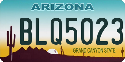 AZ license plate BLQ5023