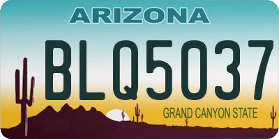AZ license plate BLQ5037