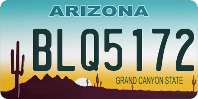 AZ license plate BLQ5172