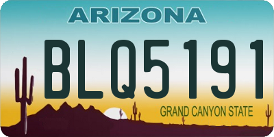 AZ license plate BLQ5191