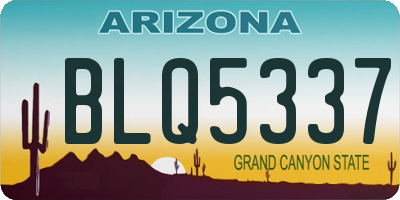 AZ license plate BLQ5337