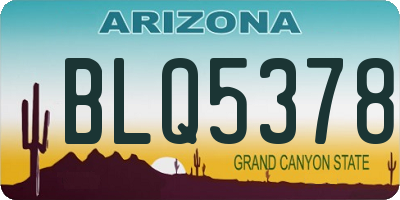 AZ license plate BLQ5378