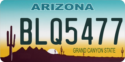 AZ license plate BLQ5477