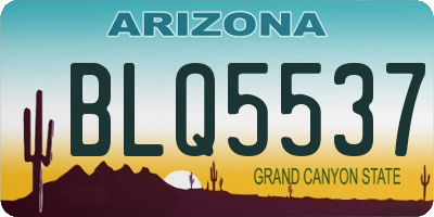 AZ license plate BLQ5537