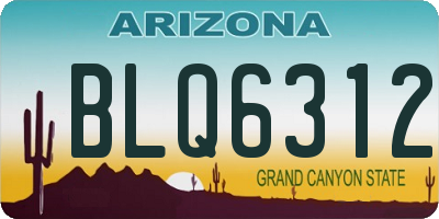 AZ license plate BLQ6312