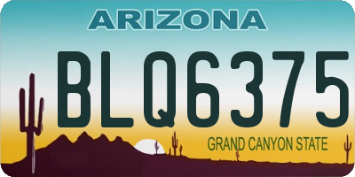 AZ license plate BLQ6375