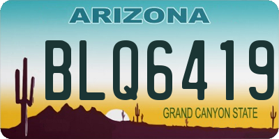 AZ license plate BLQ6419