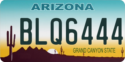 AZ license plate BLQ6444