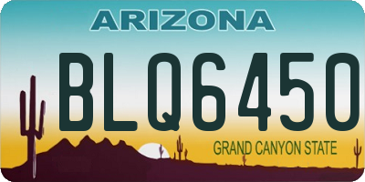 AZ license plate BLQ6450
