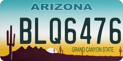 AZ license plate BLQ6476
