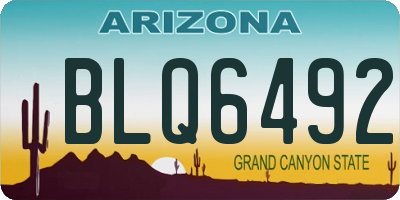 AZ license plate BLQ6492