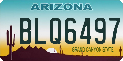 AZ license plate BLQ6497