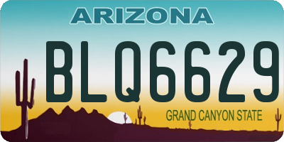 AZ license plate BLQ6629