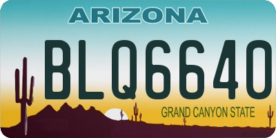 AZ license plate BLQ6640