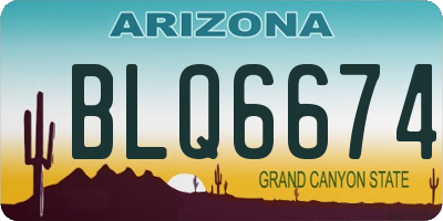AZ license plate BLQ6674