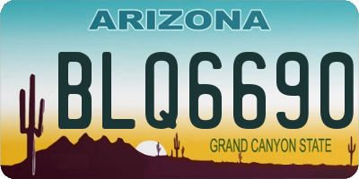 AZ license plate BLQ6690