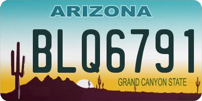 AZ license plate BLQ6791