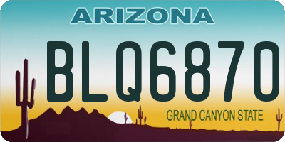 AZ license plate BLQ6870