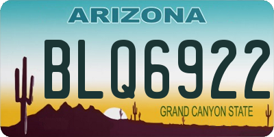 AZ license plate BLQ6922