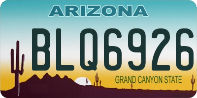 AZ license plate BLQ6926