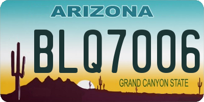 AZ license plate BLQ7006