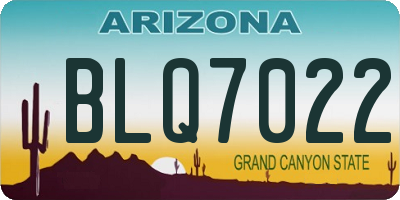 AZ license plate BLQ7022
