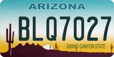 AZ license plate BLQ7027