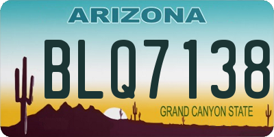 AZ license plate BLQ7138