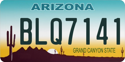 AZ license plate BLQ7141