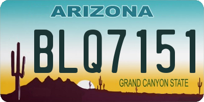 AZ license plate BLQ7151
