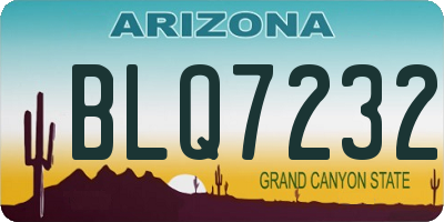 AZ license plate BLQ7232