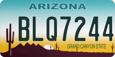 AZ license plate BLQ7244