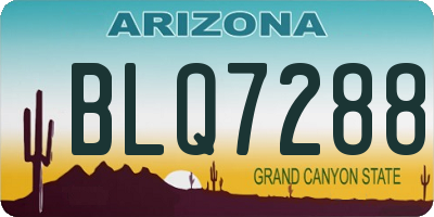 AZ license plate BLQ7288