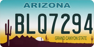 AZ license plate BLQ7294