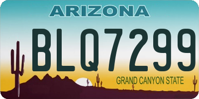 AZ license plate BLQ7299