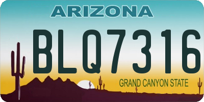 AZ license plate BLQ7316