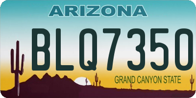 AZ license plate BLQ7350