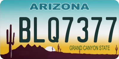 AZ license plate BLQ7377