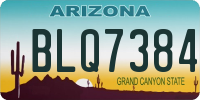 AZ license plate BLQ7384